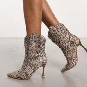 ASOS Snakeskin Patterned Stiletto Ankle Boots